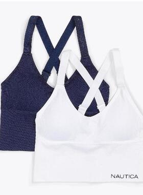 nautica/诺帝卡女文胸运动内衣一体式长款文胸2件装NT4096-2PKB
