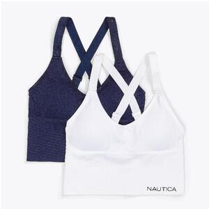 nautica/诺帝卡女文胸运动内衣一体式长款文胸2件装NT4096-2PKB