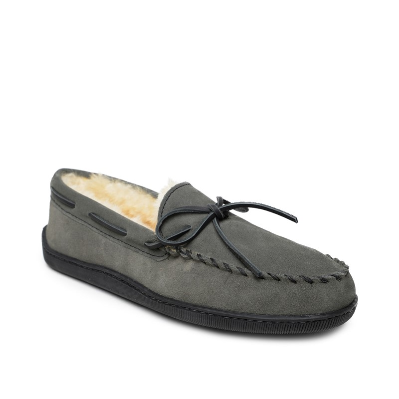 MINNETONKA迷你唐卡男乐福鞋豆豆鞋一脚蹬绒面皮皮鞋休闲羊毛正品