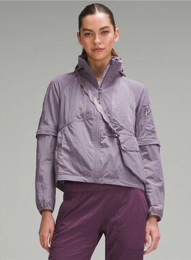 Lululemon露露乐蒙女子外套夹克衫连帽瑜伽服宽松春夏舒适LW4BU0S