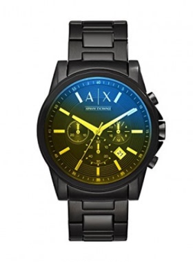 阿玛尼手表腕表男黑色Armani Exchange表盘48mm石英表正品AX2513