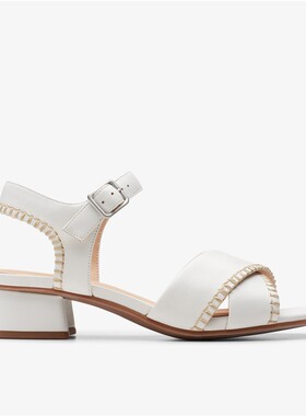 clarks其乐女凉鞋方跟高跟鞋Serina35休闲凉鞋一字带夏季26176335