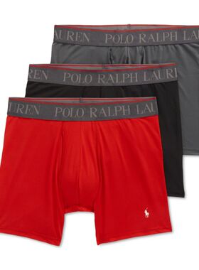 拉夫劳伦polo ralph lauren男内裤四角裤平角裤Flex 3件装透气