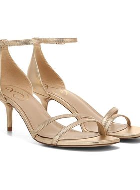 SAM EDELMAN女士高跟鞋凉鞋简约纯色绑带露趾新款正品410S10688