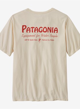 巴塔哥尼亚PATAGONIA男款短袖T恤圆领春夏透气轻薄字母美版37734