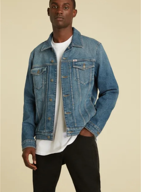 GUESS男牛仔夹克外套棉弹休闲21新秋季新款潮青春正品BYXN1R4DF1