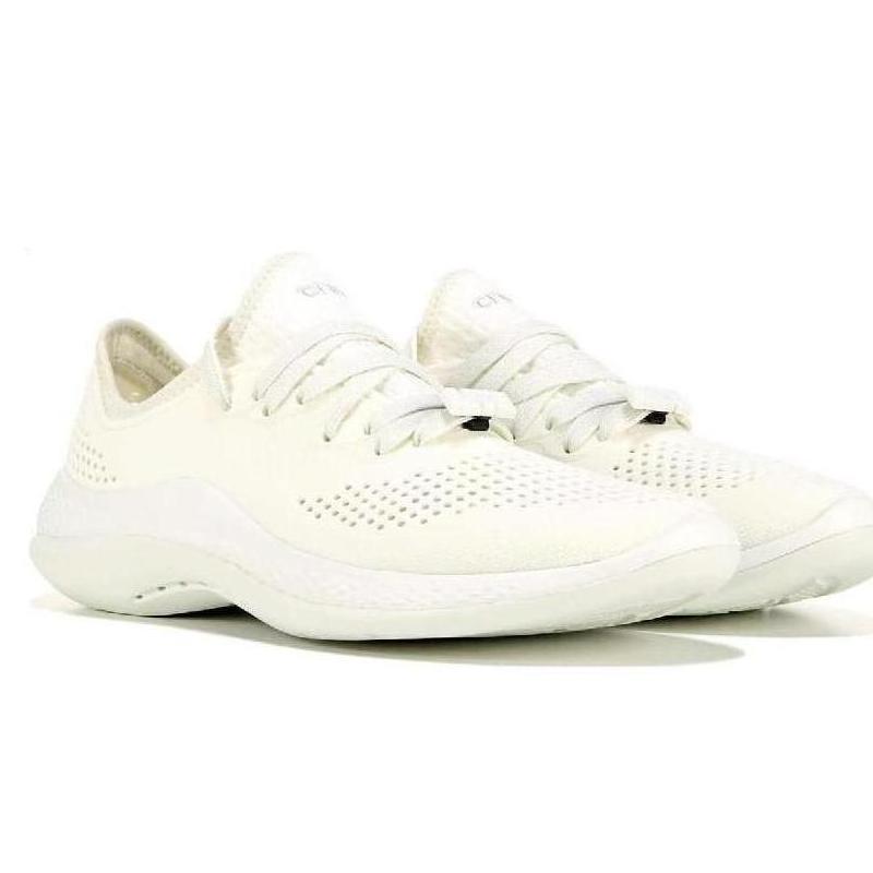 Crocs女运动休闲鞋跑步鞋健步鞋防滑系带纯色小白鞋透气正品56823