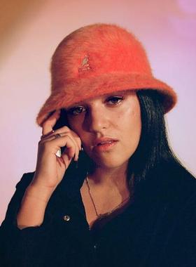 袋鼠/KANGOL渔夫帽女盆帽兔毛情侣潮刺绣毛绒秋冬正品JX K3017ST