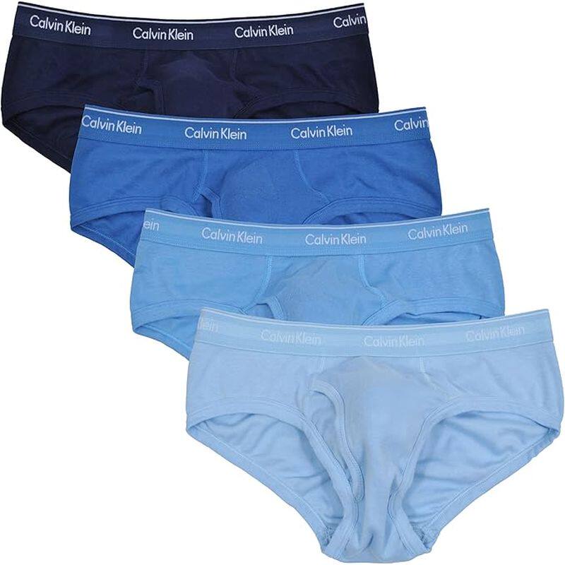 CALVIN KLEIN男内裤CK三角裤 蓝色混搭4件套纯棉柔软亲肤透气包裹