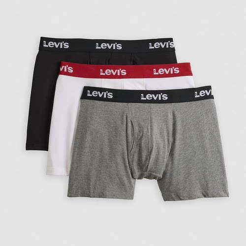 Levi’s/李维斯男士内裤四角裤3条装平角内裤棉质防臭送男友礼物