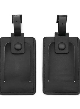 Samsonite新秀丽姓名签2件装皮革行李箱ID标签耐磨百搭黑色130199