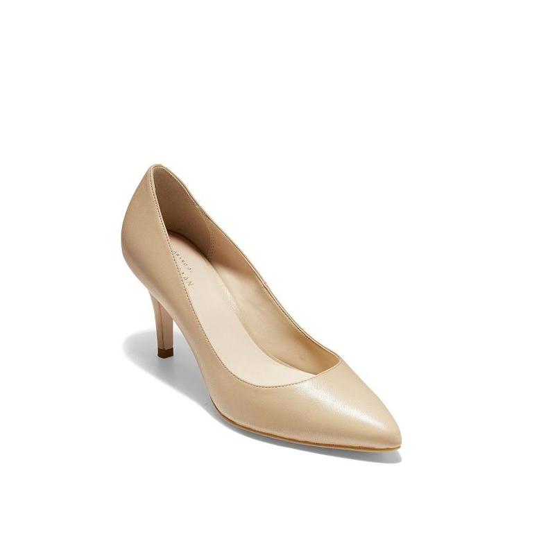 cole haan/可汗女高跟鞋皮鞋裸色真皮尖头浅口气质正品491508