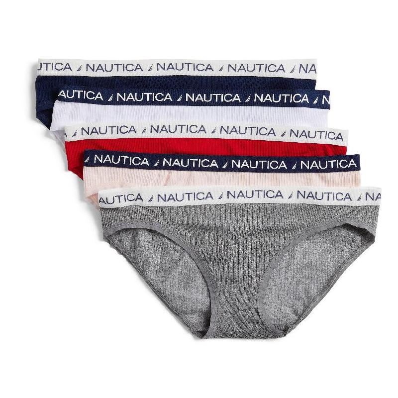 nautica/诺帝卡女内裤柔软家居裤三角裤5件装舒适透气NT9955-5PKA