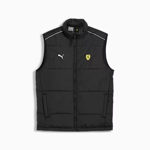 PUMA彪马男士马甲棉服外套黑色棉服法拉利T7联名款背心秋冬季保暖