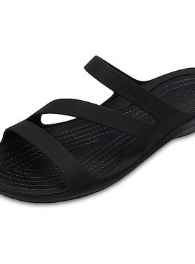 Crocs/卡洛驰女鞋拖鞋一字拖沙滩鞋户外凉拖轻便柔软夏季度假外穿