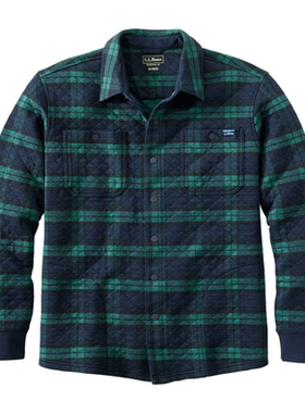 L.L.BEAN宾恩男士按扣外套衫格子衬衫加厚春秋保暖休闲TA521069