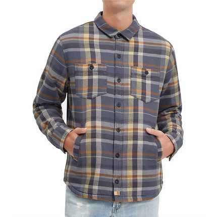 UGG男长袖衬衫商务格子长袖T恤休闲舒适开衫夹克羊羔绒秋冬正品