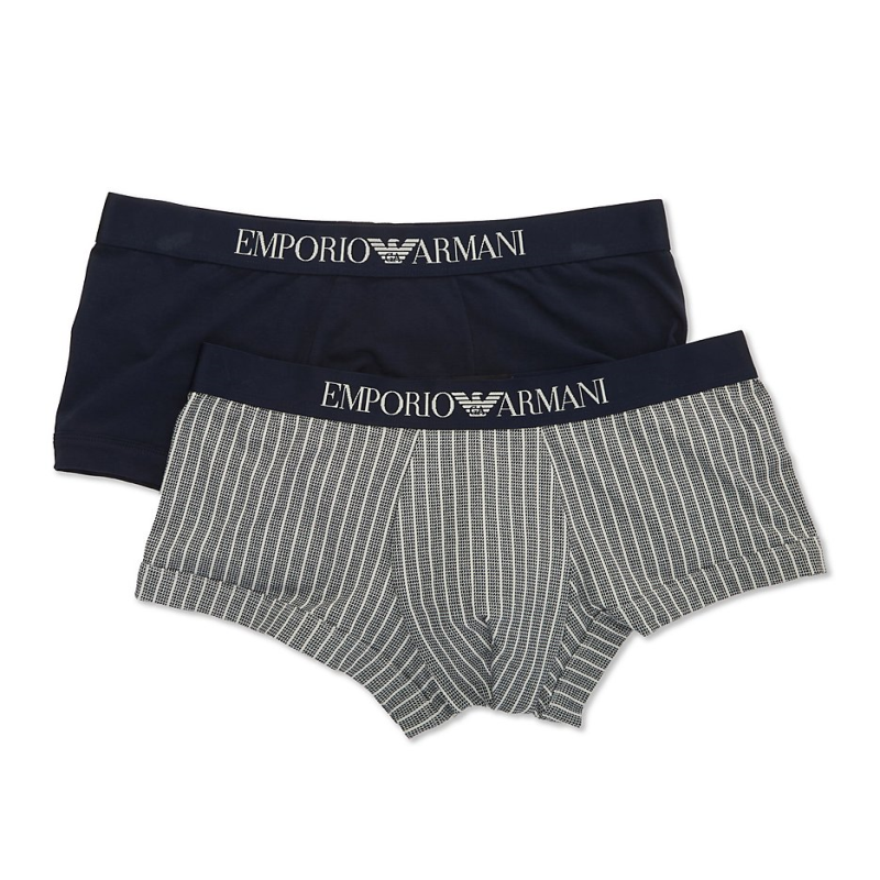 EMPORIO ARMANI/阿玛尼男平角内裤四角短裤头亲肤2条正品1477786