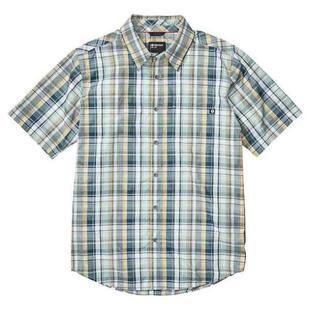 土拨鼠MARMOT马魔山男衬衫涤纶方领短袖格子宽松春夏10474028