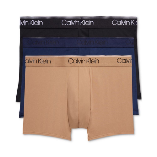 Calvin Klein/凯文克莱男士平角内裤3件装弹力棉质防夹臀提花logo