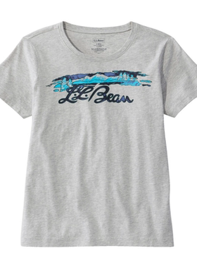 L.L. Bean/宾恩女士T恤短袖圆领棉质户外时尚夏季正品TA519571