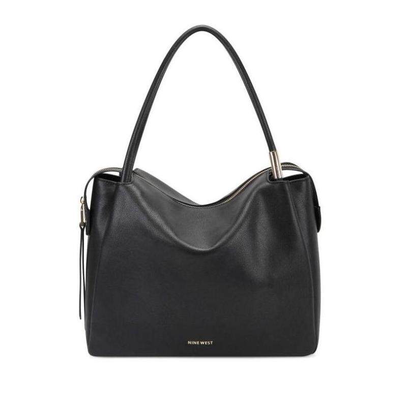 nine west/玖熙女手提包气质轻奢黑色软皮包大包收纳正品nw974