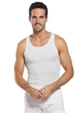 jockey 大码男家居背心贴身弹力净版舒适白色加肥美国直邮1140333