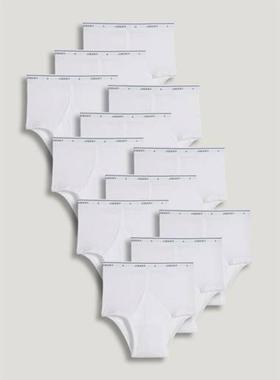 Jockey男内裤三角裤纯色纯棉经典白色净版12条美国直邮10894