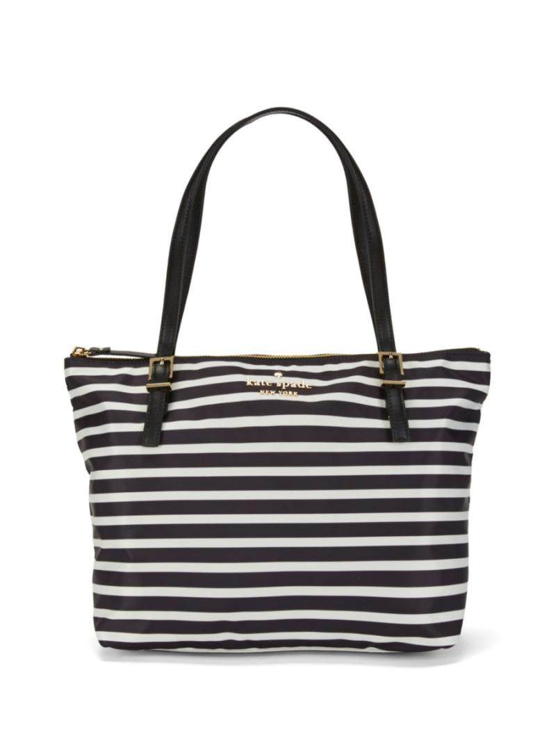 kate spade NEW YORK Women's singles Shoulder bag black and white stripe fashion Totes U.S.A L789Tin the Leather/Lady bags/Men's bag, 女士包袋新, 托特包 category - from Buy2taobao.com to provide professional Taobao agent buy service