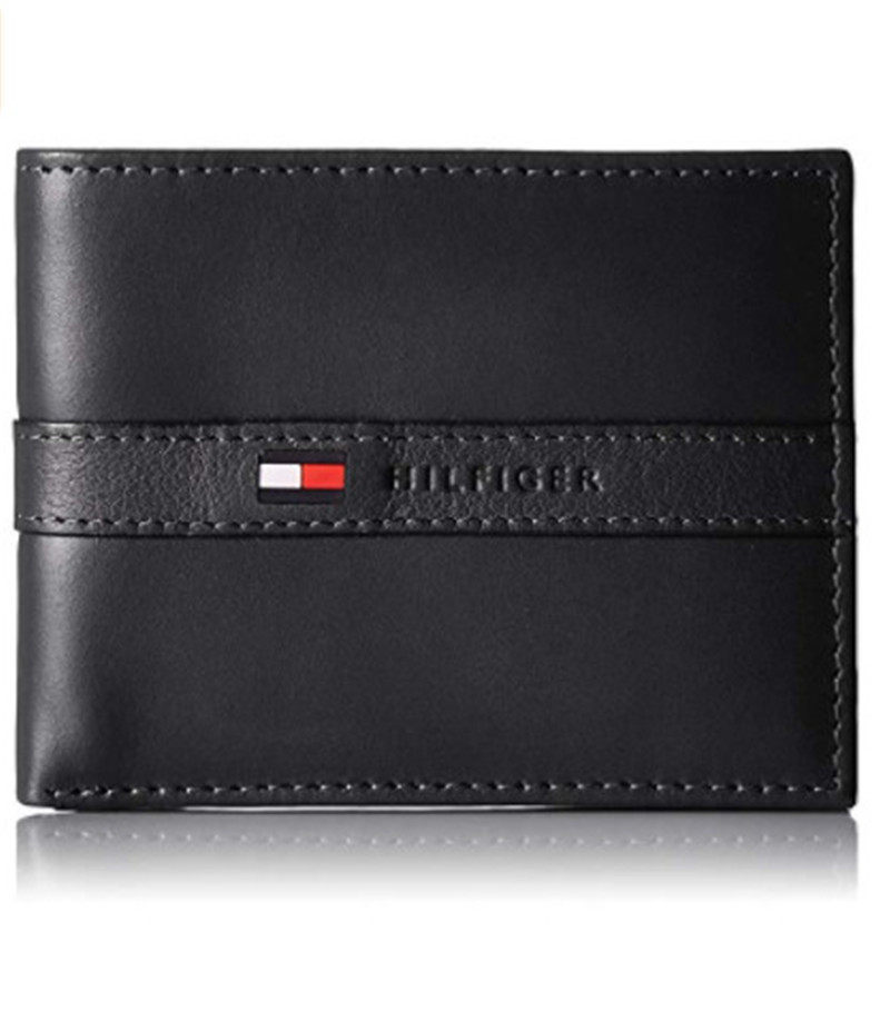 tommy hilfiger/汤米男士短款钱包真皮logo正品31tl22x062