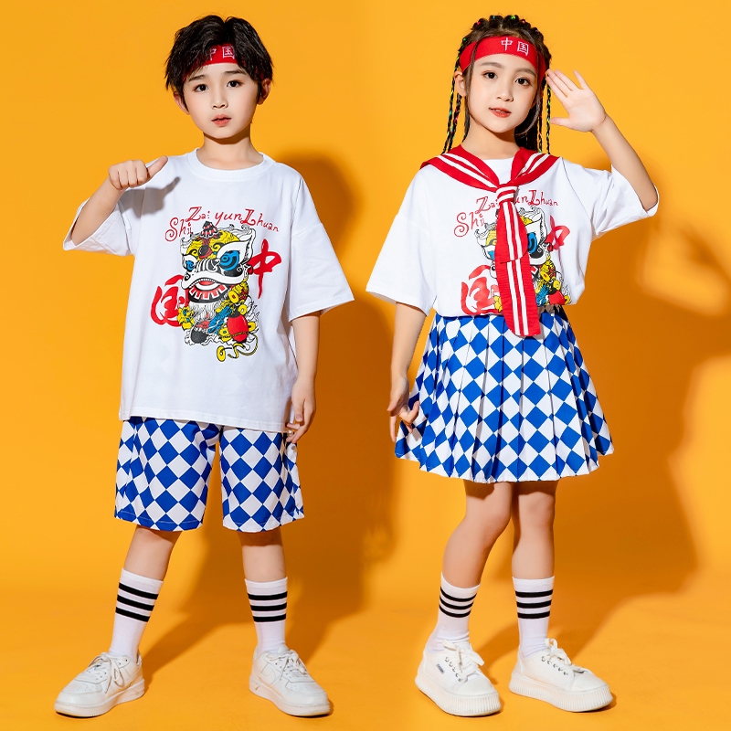 夏季幼儿园啦啦操舞蹈服中国风