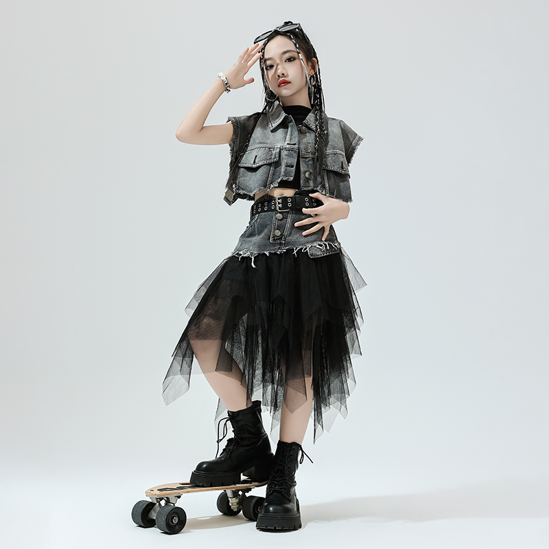 女童爵士舞服装走秀套装