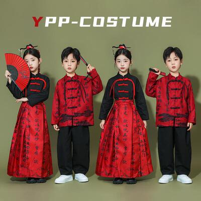 儿童啦啦队演出服中国风古装