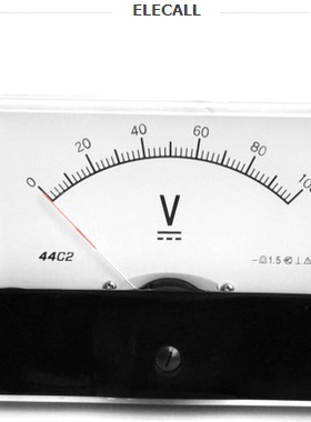 伊莱科44C2指针式直流电压表伏特表44C2-V机械表头1~600V电表