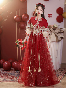 修身 中式 显瘦胖mm加肥加大200斤结婚回门礼服 敬酒服2025新款 大码