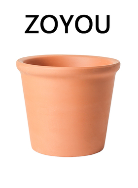 矮翻沿边红陶盆带托盘透气陶土盆多肉植物花盆室内绿植盆栽陶诚盆