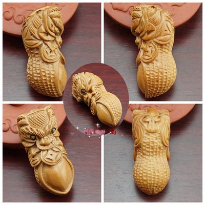 生意兴隆龙头钥匙扣桃木挂饰挂绳