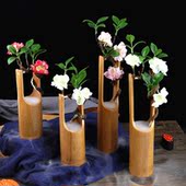 刺身装 饰竹筒藤花海鲜姿造干冰竹筒酒店摆盘花草餐厅菜品盘饰摆件