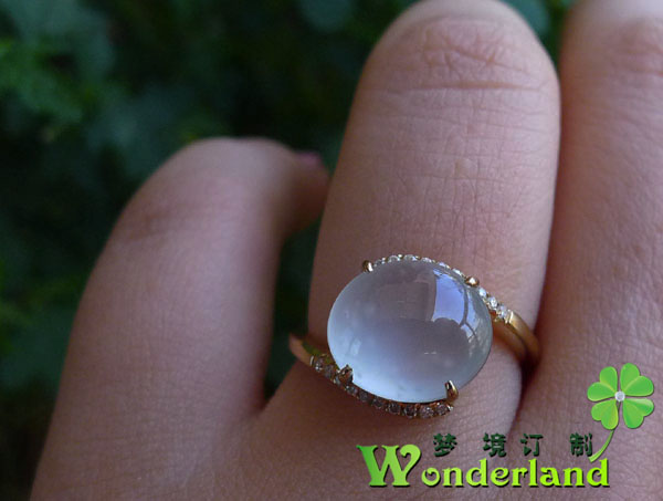 白色雪花棉钻石群镶戒指环现货