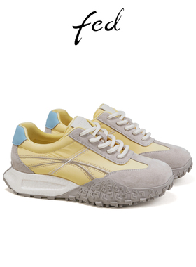 fed黄色德训鞋夏季新款女鞋复古阿甘鞋厚底增高鞋女S0414-ZCA618