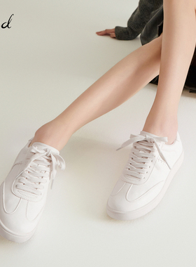 fed简约休闲鞋春季新款女鞋真皮板鞋黄色厚底运动鞋女S0218-ZC738