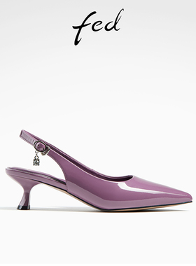 fed气质包头凉鞋夏季新款女鞋高跟后空单鞋通勤鞋女D0401-ZCA373