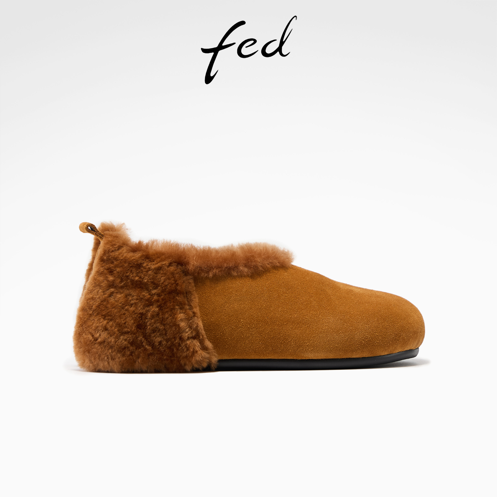 fed保暖羊毛高丝光反绒真皮复古秋冬女鞋毛毛鞋毛绒勃肯鞋棉鞋女