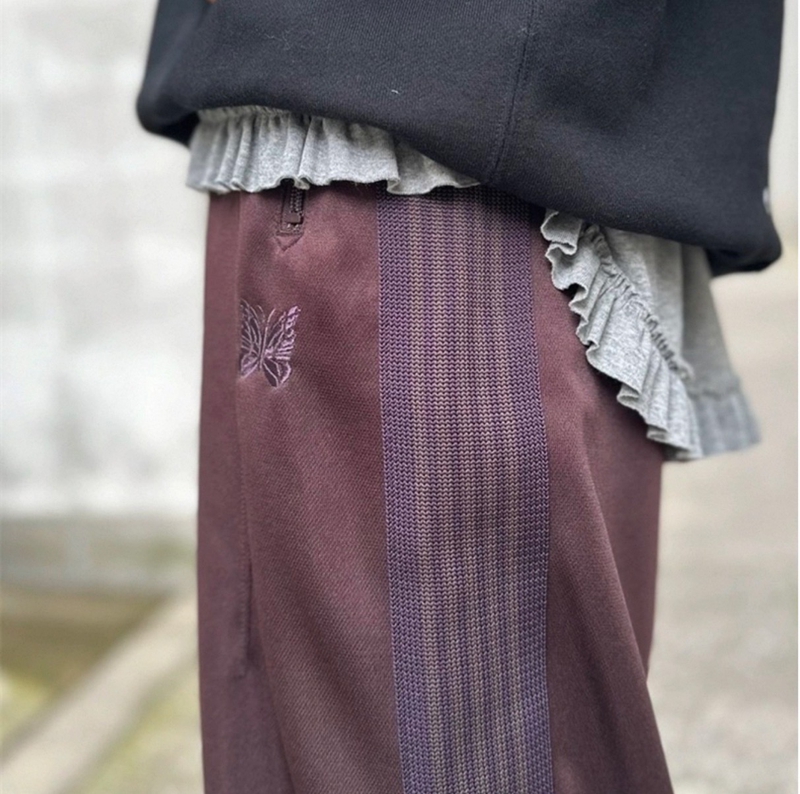 new！日潮NEEDLES暗棕蝴蝶长裤