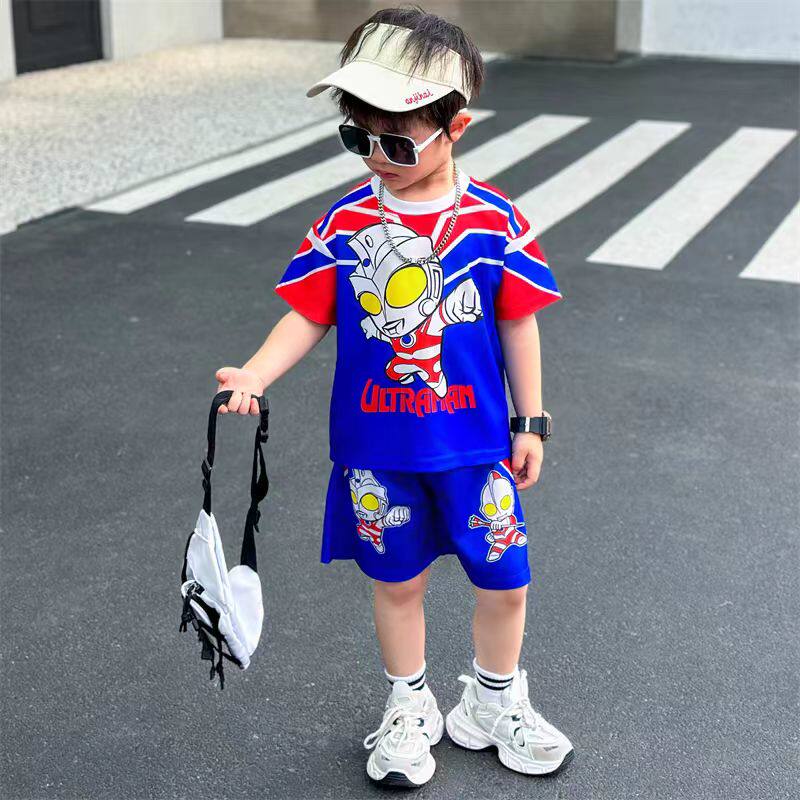 奥特曼衣服儿童男童夏季速干薄款短袖套装2025新款痞帅运动篮球服