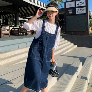 大货已出现货牛仔背带裙夏季学生吊带牛仔连衣裙P105K158图片