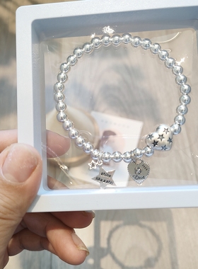 suzyacc kr简约重工纯银串珠爱心星星手链轻奢小众精致送闺蜜手饰