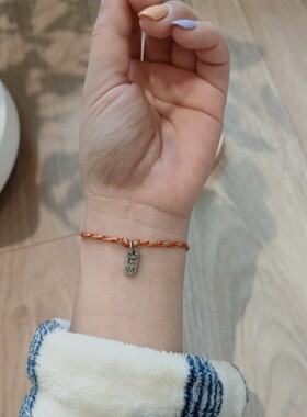 原创编织S925银手链女纯银简约两世欢招福招财小众设计手绳学生