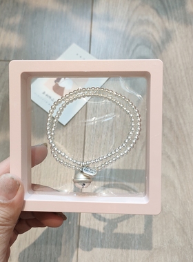 香港正生纯银s99韩版小众设计冷淡风猫和福气铛光珠手链简约百搭