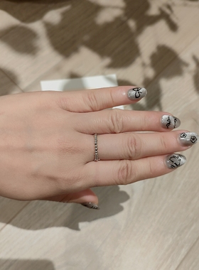925银珠纯银戒指女时尚个性素圈食指珍珠铃铛吊坠小众设计高级感